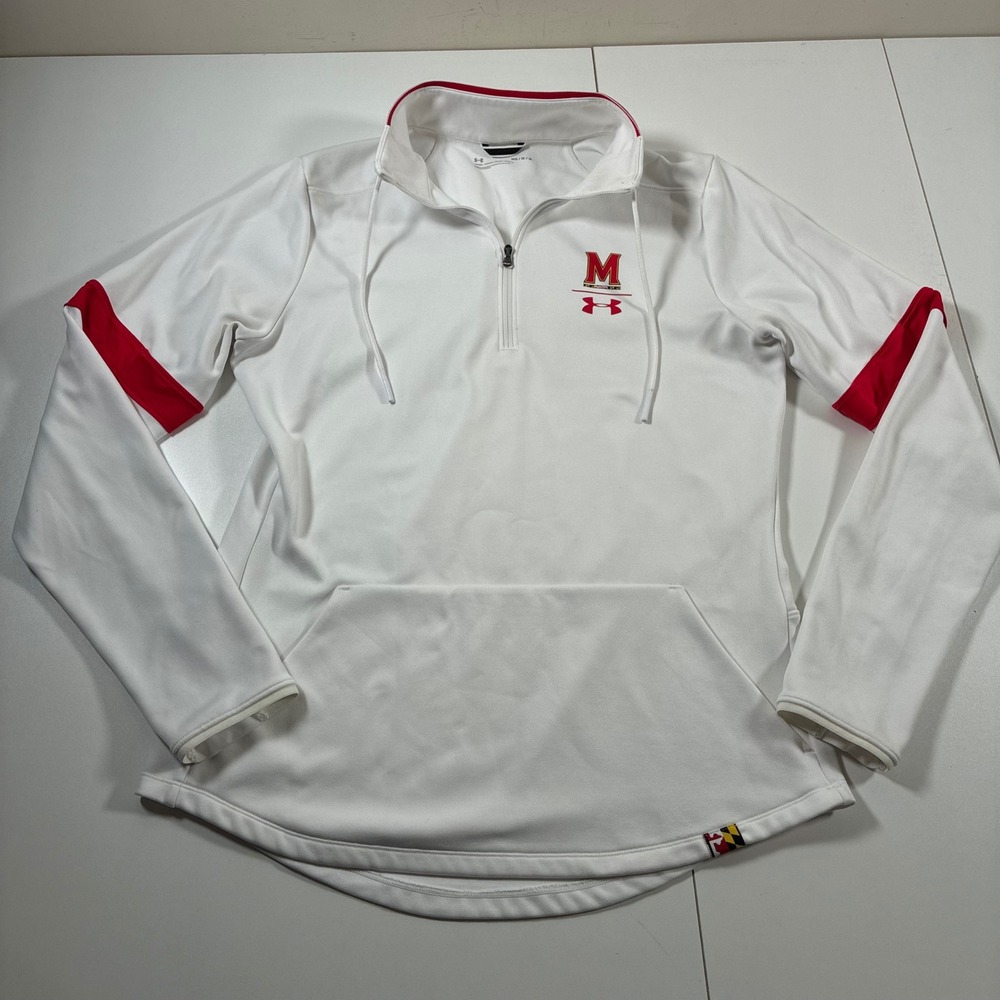 Maryland Terrapins Under Armour Pullover Women Medium White College Park